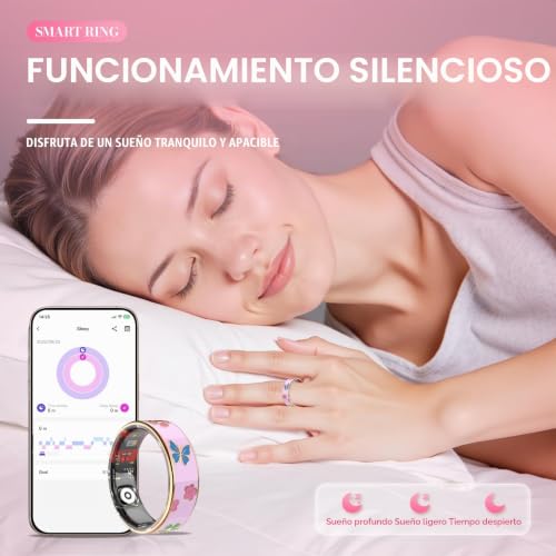 Smart Ring rosa inteligente talla 6 recargable con bluetooth 2