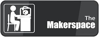 Acrylic Plastic Sign The Makerspace Sign Easy To Install And Highly Visible For Office And Business, 9x3IN, Modern Style