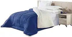 Coberdrom Edredom Solteiro Pele De Carneiro Sherpa Azul