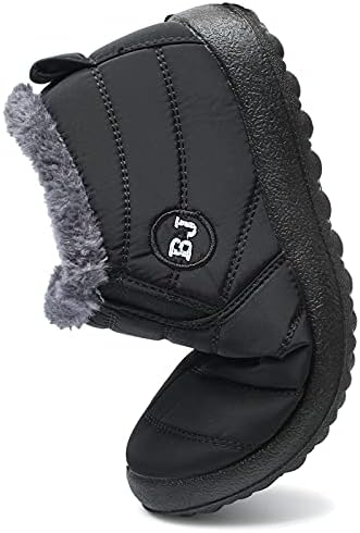L-RUN Womens Ankle Snow Boots Outdoor Winter Booties with Fur Black Women_6.5, Men_6 M US | Image 4