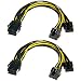 Produktbild YieJoya Grafikkarte Kabel,8-Pin-auf-8-Pin-PCIe-Adapter-Stromkabel, 2er-Pack 8-Pin-auf-Dual-PCIe-8-Pin (6+2) Grafikkarten-PCI-Express-Stromadapter GPU VGA Bergbau-Videokarten-Konverterkabel
