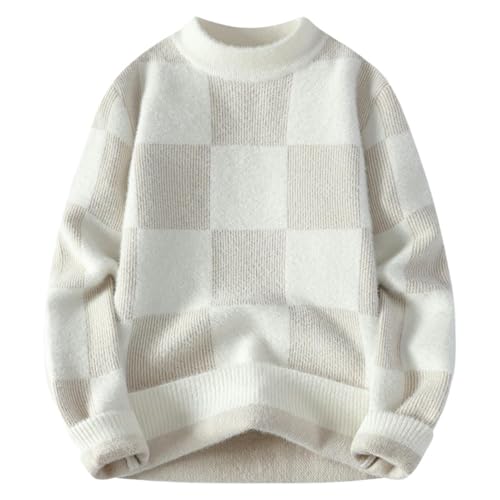 Pull épais à col semi-haut pour homme avec une coupe ajustée tendance
