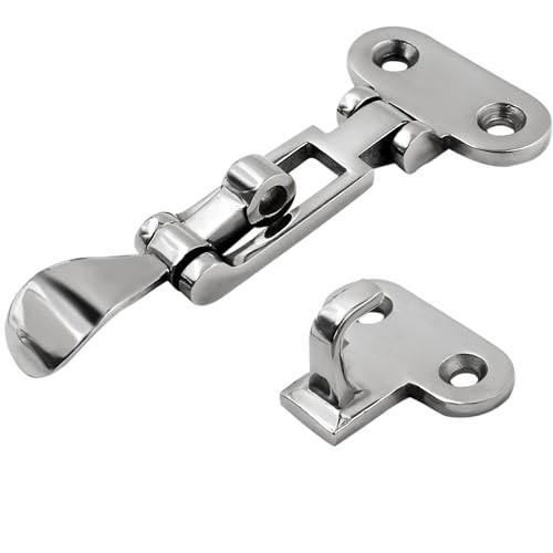 Image of Stainless Steel Hasps Marine Grade 316 SS Boat Latches Heavy Dudy Door Latch with Screws (B-2 Pack)