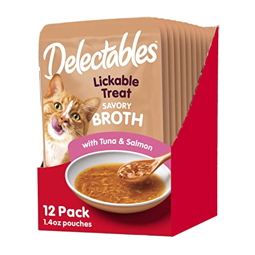 Hartz Delectables Savory Broths Tuna & Salmon Lickable Wet...