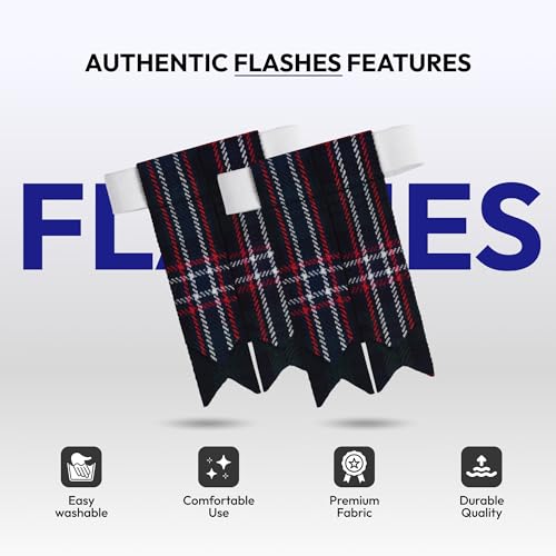 Image of Scottish Tartan Kilt Flashes with Elastic Adjusters