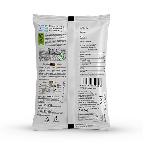 Image of Natureland Organics Wheat Suji /Sooji 500 Gm - Organic Sooji