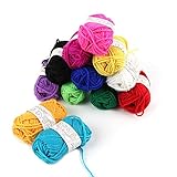 12 piezas: Recibirás 12 piezas de lanas para crochet con un tamaño de unos 20 m.