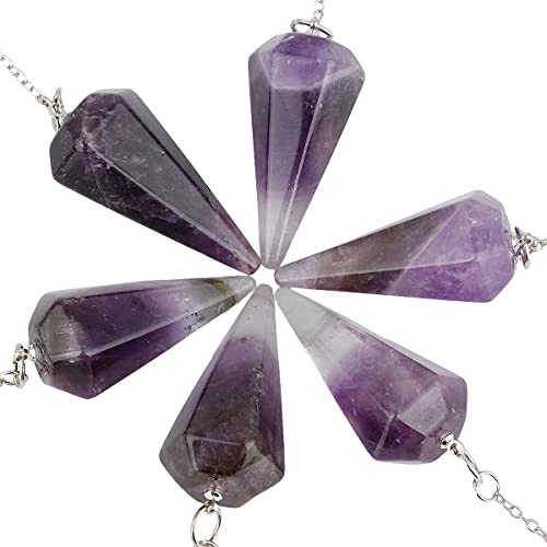 Mookaitedecor Amethyst Healing Crystals Set, 7 Chakra Bracelet, Palm Stones, Pendulum, Pocket Guardian Angel, Pyramid Meditation Kits For Reiki,Balancing #TOP3