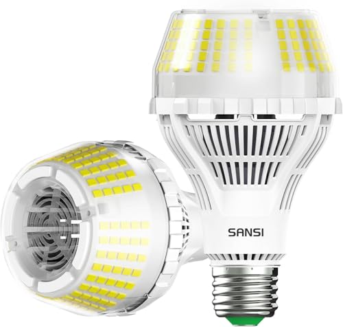 SANSI Dimmable LED Light Bulbs 250 Watt Equivalent, 4000 Lumens 5000K Dimmable Bright Daylight A21 E26 Bright LED Bulbs, 2 Pack, 22-Year Lifetime, 27W Power Energy Saving Light Bulbs for Home Office