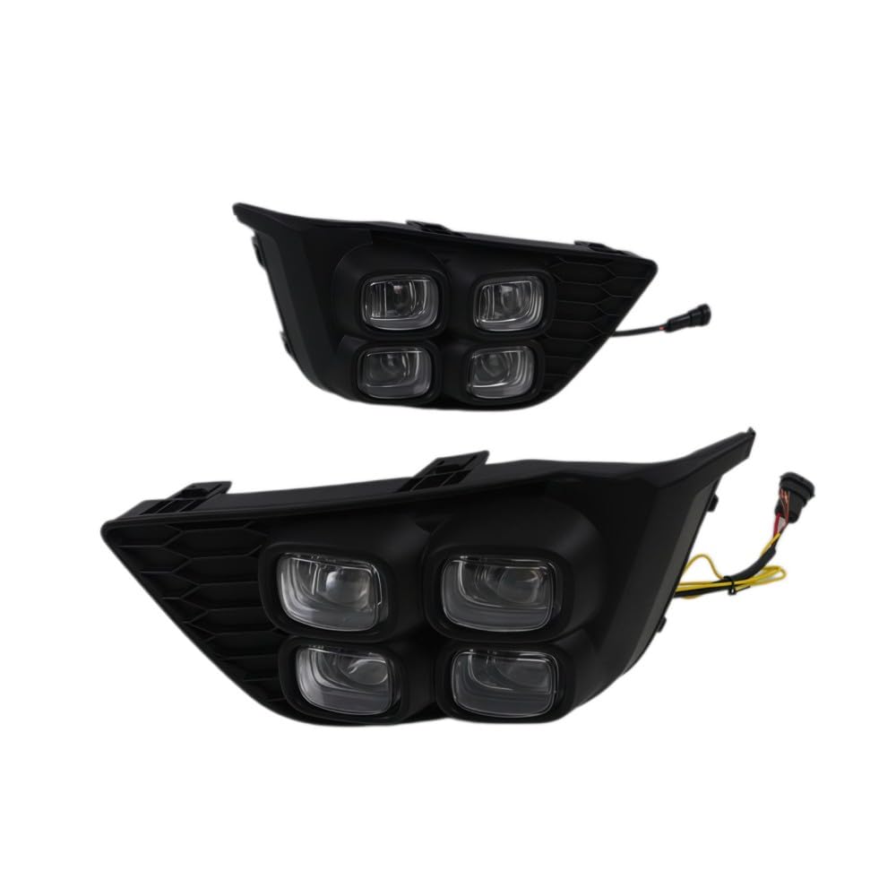 Luci di marcia diurna a LED DRL 12W 6000K 4LEDs Fendinebbia + Segnali di direzione gialli