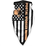 Postal Worker Flag Neck Gaiter Warmer Windproof Face Mask Scarf Outdoor Sports Mask Black