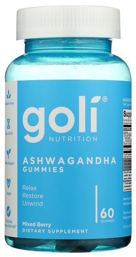 Goli Nutrition Ashwagandha Gummies Mixed Berry Dietary Supplement 60 Gummies جولي نيوترشن - علكات أشواغاندا بنكهة التوت المختلط - مكمل غذائي