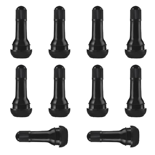 YoRise 10PCS TR413 Tubeless Tire Valve Stems, Sturdy Rubber Snap-in Automotive Valve Stem Kit for 0.453 inches 11.5mm Rim Holes, Universal Car Tires Valves Stem Replacement Accessories (TR413-10PCS)