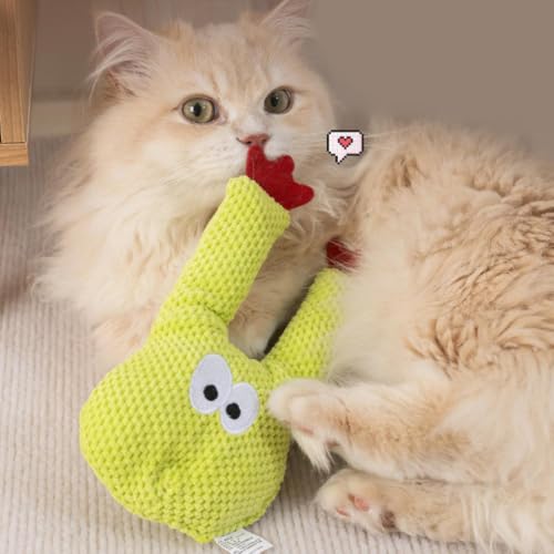Masticar para gatos juguetes de peluche interactivos y limpieza dental gatitos 4