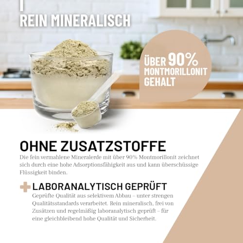 ReaVET Magenmild Pulver für Katzen – Bei empfindlichem Magen, Neigung zu Erbrechen, Würgen, Sodbrennen oder weichem KOT – Magenpulver naturrein mit Bentonit, Heilerde I 50g