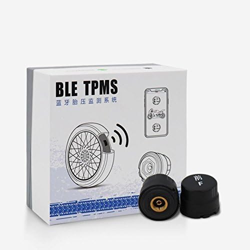KDator BLE TPMS Bluetooth 4.0 Motorcycle Tire Pressure Monitoring System with 2 External Sensors Alarm Warning by Bluetooth 4.0 Motorcycle TPMS for iPhone iOS Android Mobile Phone APP VC621