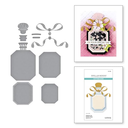 Spellbinders Gorgeous You Perfume Bottle Etched Dies, Multi
