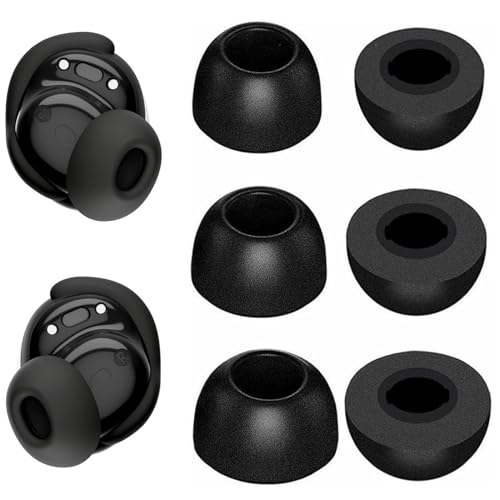 Replacement Memory Foam Ear Tips Compatible with Bose New QuietComfort Earbuds (2024 Released)/Timekettle M3 Translation Earbuds, Noise Canceling Foam Ear Tip,L/M/S 3 Size 3 Pairs,Black (2143PB) by JNSA - Used condition - US$6.22