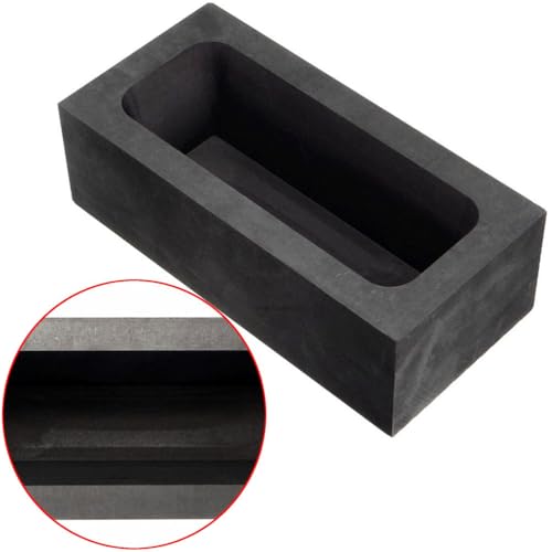 Gadpiparty Graphit Barrenform zum Schmelzen & Gießen - Hochreiner Graphittiegel für Gold, Silber & Kupfer - Professionelle Gussform für Metallbarren - 8,5 x 4,5 cm Schmelzgussform