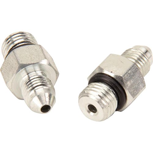 Speedway Motors 7/16 Inch-20 to -3 AN Male Brake Adapter Connector Fitting, Steel Bulkhead Line Adapter for Firewall or Frame Mount, Zinc Plated Brake Line Fitting, Universal Fit
