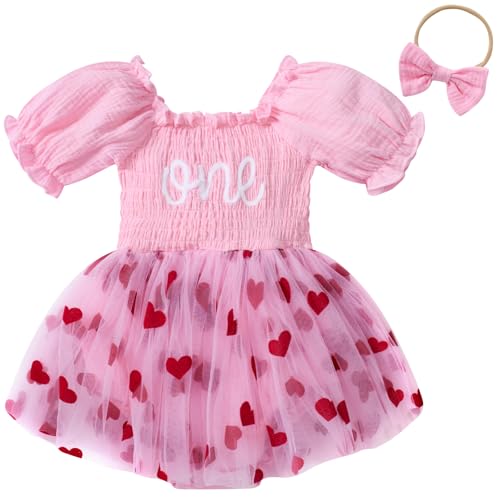 Baby Girl Birthday Clothes 0-18Months Tulle Romper Short Sleeve Newborn Outfits Cake Smash Bodysuits With Headband