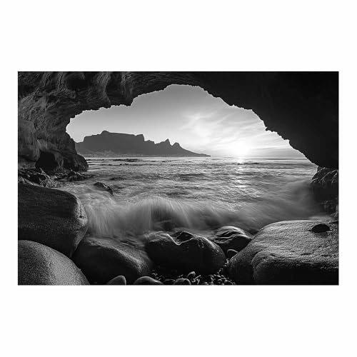 Tableau deco artistique noir et blanc paysage sur toile pour une ambiance de salon unique