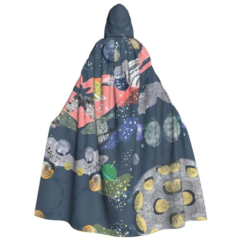 Cape à capuche planète pour soirée sorcière et cosplay adulte EdWal