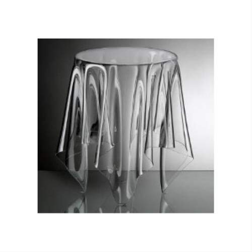 Essey Beistelltisch Illusion, handgearbeiteter Sofatisch, Design Beistelltisch, Acryl, Höhe 44 cm, Ø 31 cm, transparent