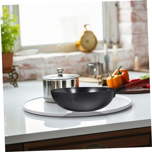Wok de hierro forjado para cocina y estufa de gas miniatura 6
