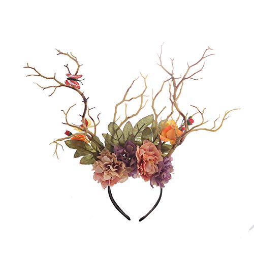 Vanornia Cerchietto per Capelli con Fiore e Rami