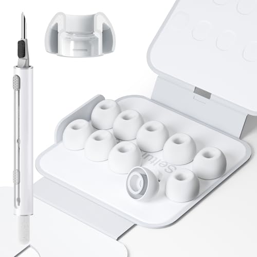 Image of 5 Pairs Replacement Ear Tips for AirPods Pro 3 (Medium) | Foam-Infused Hybrid Silicone Eartips for AirPods Pro 3 Ear Tips Accessories with Cleaning Pen & Storage Box