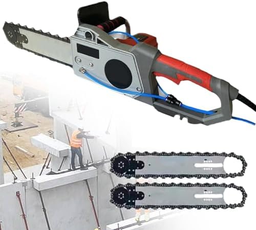 Electric Concrete Chain Saw, Diamond Wall Cutter with Dust Suppression, 35cm/48cm Cutting Depth, Ideal for Brick, Granite & Concrete Walls, 350W Power