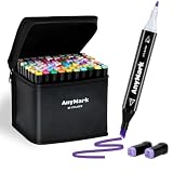 AnyMark Alcohol Markers, 80 Colors Dual Tip Art Coloring Mar...