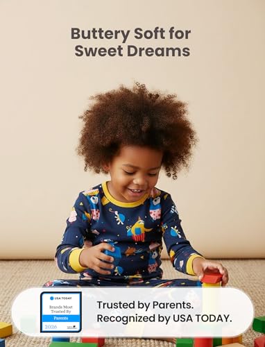 Image of PATPAT Bamboo Viscose Pajama Sets for Toddler Boys & Girls Baby Kids, Ultra-soft Snug fit Pjs Sleepers for Birthday Holiday