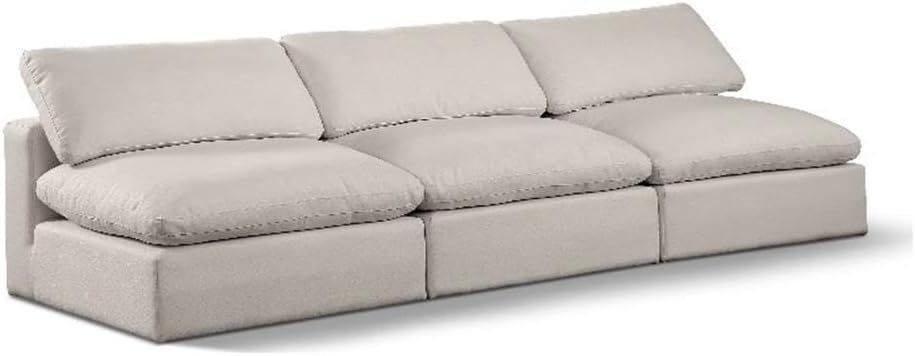 BOWERY HILL 3-Piece Modular Sofa, Beige Linen Textured