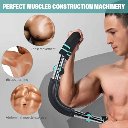 Image of Proberos Power Twister Arm Strength Trainer with Dual-Bar Design, Adjustable 66-88-110lb, Strong Spring Steel & Foam Grip for Chest, Biceps, Forearm, Wrist & Upper Body Workouts at Home Or Gym
