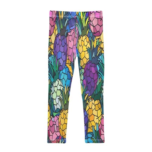 Bolaz Toddler Girls Leggings Printed Yoga Pants Leggings Purple Pink Pineapple for Kids2