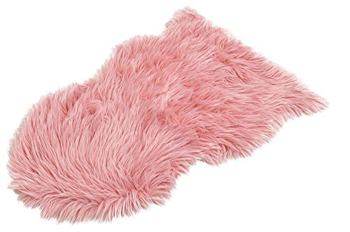 matches21 Flauschig weiches Kunstfell Dekofell hochwertiges Schaffell-Imitat gemütlicher Fellteppich Teppich langflorig 80x50 Farbe rosa