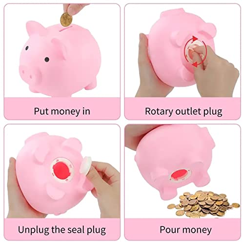 Piggy bank, money banks,small change piggy bank, cute accessories,Best gift for your family and friends (Pink) - Image 4