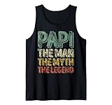 Mens Papi The Man The Myth The Legend Shirt Funny Christmas Gift Tank Top