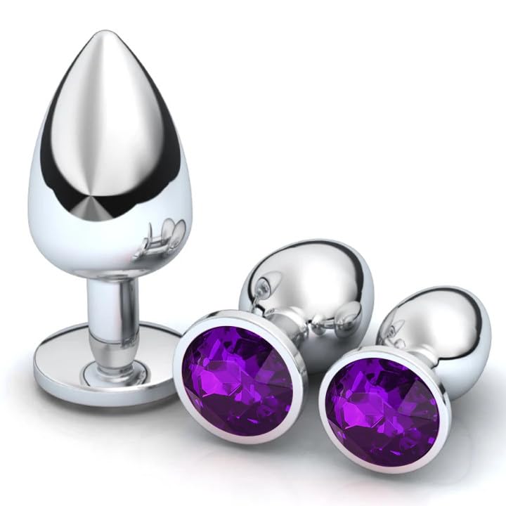 3 Pieces Bouchon Anal Set,Plug Anal Metal,Sextoys Unisexes, Godemichet anal avec diamant en...