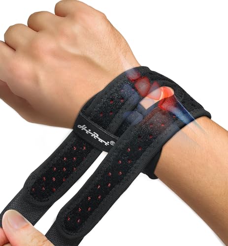 HiRui Wrist Brace for TFCC Tears, Adjustable Wristband Wrist Wraps Support for Fitness Weightlifting Tennis Tendonitis Carpal Tunnel Arthritis Pain Relief, One Size Adjustable (Black, 2 Pack)