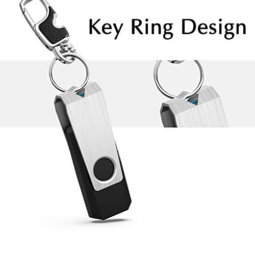 Image of KEXIN 10 Pack 64GB Flash Drive USB Flash Drive Thumb Drive Memory Stick USB Drive Swivel Drive Jump Drive Black (64 GB, 10 Pack)