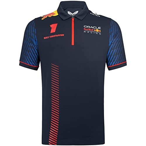 Red Bull Racing Formula One Team - Producto Oficial de Fórmula 1 2026 - Réplica de MAX Verstappen Driver Team Polo de Manga Corta - Night Sky - Hombre, Cielo Nocturno, L