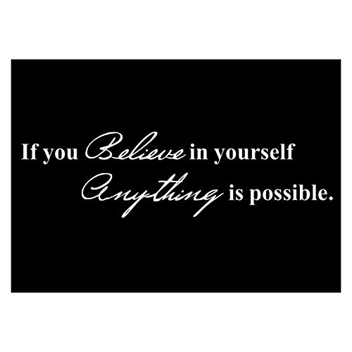 iBy アイバイ ウォールステッカー 英字 名言 白 光沢 ウォールステッカー if you believe in yourself 書斎 仕事場 内装 レストラン 日本語説明書付