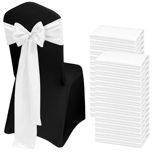 WASIRL Satin Chair Sashes Bows 50 pcs Chair Ribbon Sashes