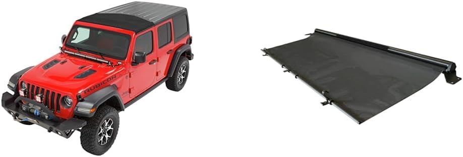 Bundle of Bestop 5245417 Black Twill Sunrider for Hardtop Jeep Wrangler JL & Jeep Gladiator + Bestop 5240711 Sunscreen Jeep Wrangler JL & Jeep Gladiator