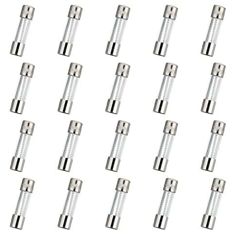 HUAREW T3.15AL250V 20 Pcs 5x20mm slow blow glass fuse 3.15A 250V 0.2 x 0.78 inch time delay fuse Cover