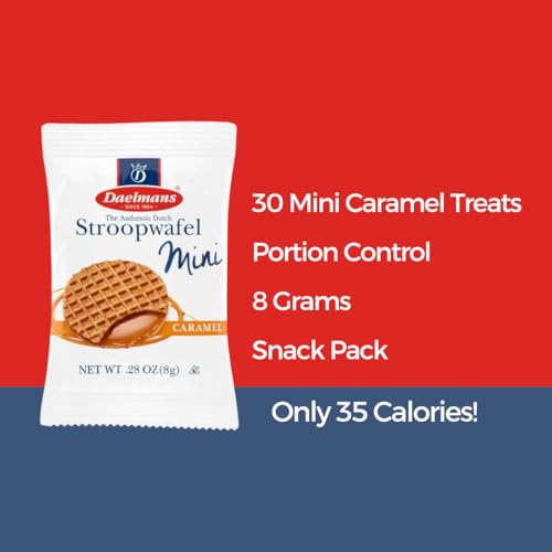 Image of Stroopwafel Caramel Mini 30 Count, Individually Wrapped Dutch Waffle Cookies, Holiday Office Snacks, Coworker Gift Ideas, Secret Santa Gift, Office Christmas Treats, European Style Waffles