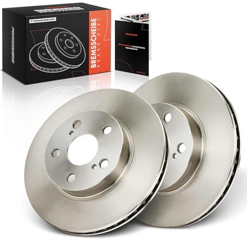 Image of Frankberg Brake Disc Set incl. 2x Discs Front Vented Ø255mm Compatible with Prius Liftback W2 1.5 Hybrid 2003-2009 Replace# 4351247030